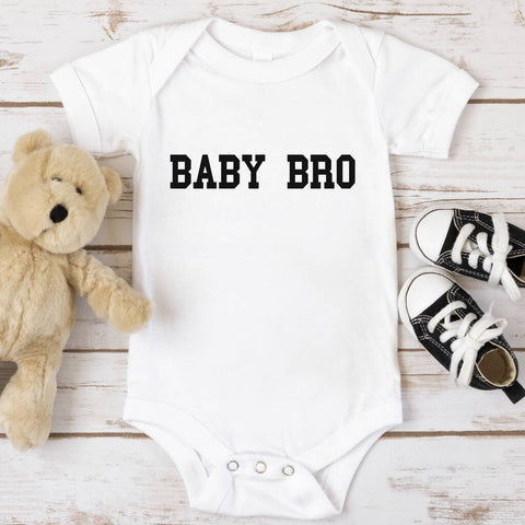 White Organic Baby Bro Vest, Can Be Personalised