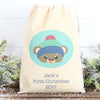 Personalised Christmas Bear Cotton Bags