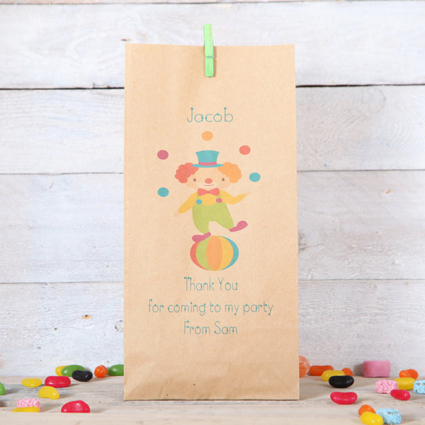 Circus Clown Personalised Party bags
