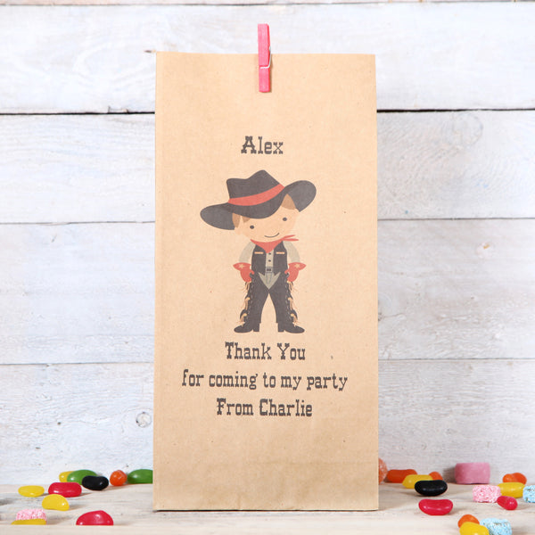 Personalised Cowboy Party Bags