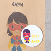 Personalised Girl Superhero Party Bags, Dark