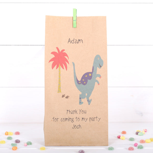Personalised Dinosaur Party Bags
