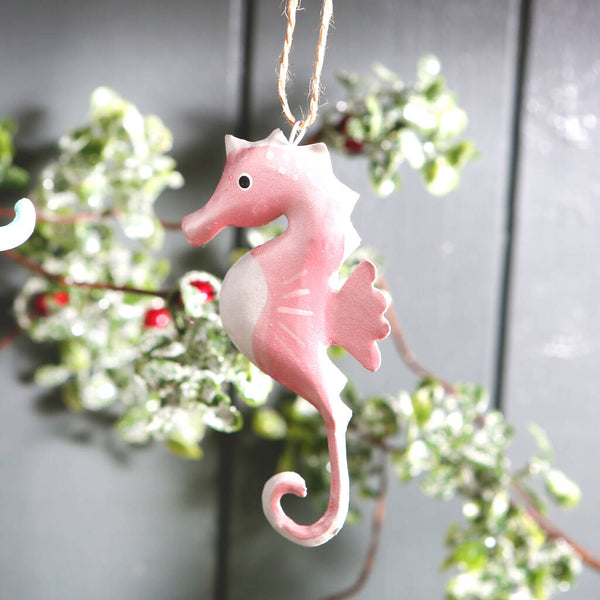 Pink Seahorse Christmas Tree Decoration