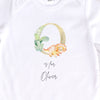 Personalised Dinosaur Initial Footless Baby Grow