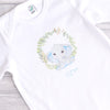 Personalised Blue Elephant Footless Baby Grow