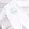 Personalised Blue Elephant Footless Baby Grow