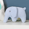 Blue Knitted Elephant Rattle With Personalised Bag