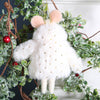 Christmas Mouse In Faux Fur Coat Tree Decortion
