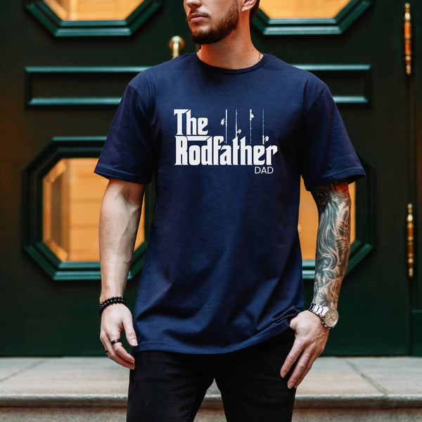 Mens Charcoal Or Navy The Rodfather T Shirt