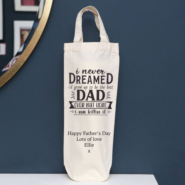 Personalised Dad Father's Day Gift Bottle Bag