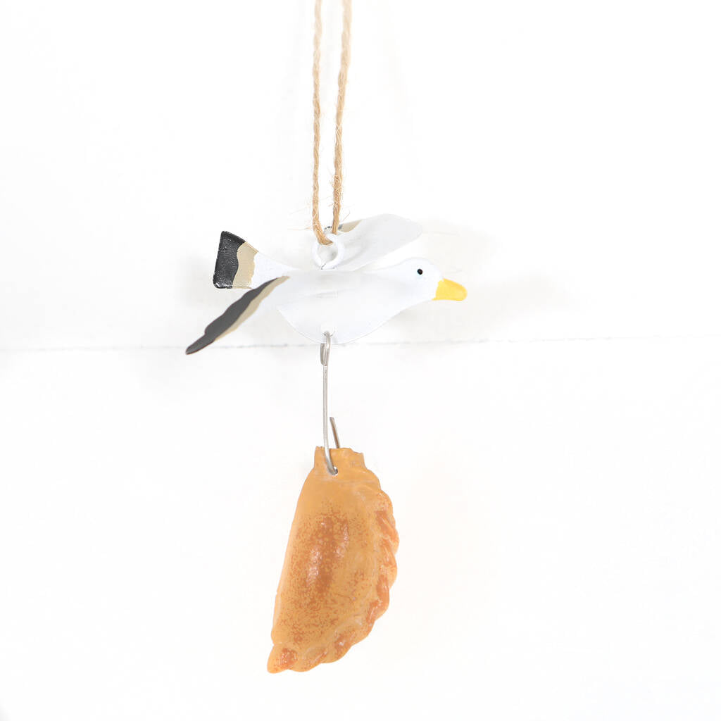 Seagull With Stolen Pasty Hanging Decoration