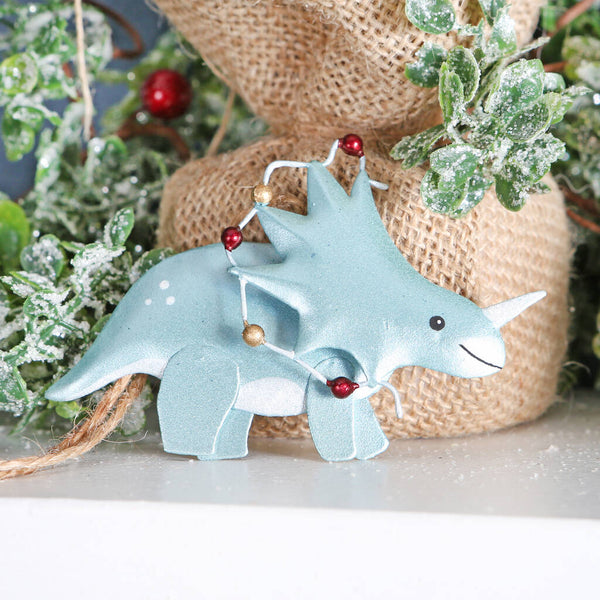 Tin Triceratops Christmas Tree Decoration