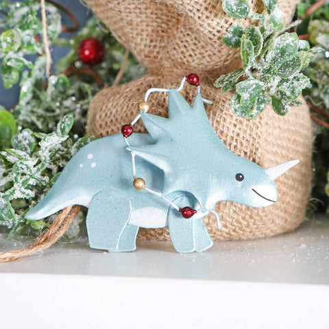 Tin Triceratops Christmas Tree Decoration