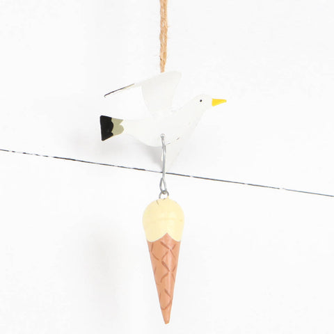 Seagull with stolen ice cream