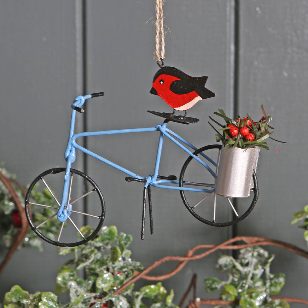 Blue Bike Bicycle Christmas Tree Decoration