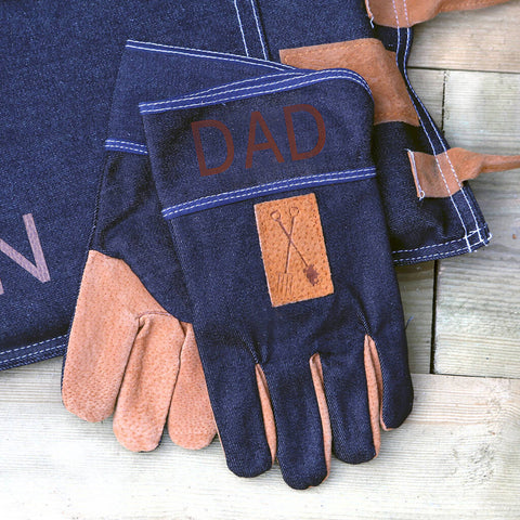Personalised Denim Gardening Gloves