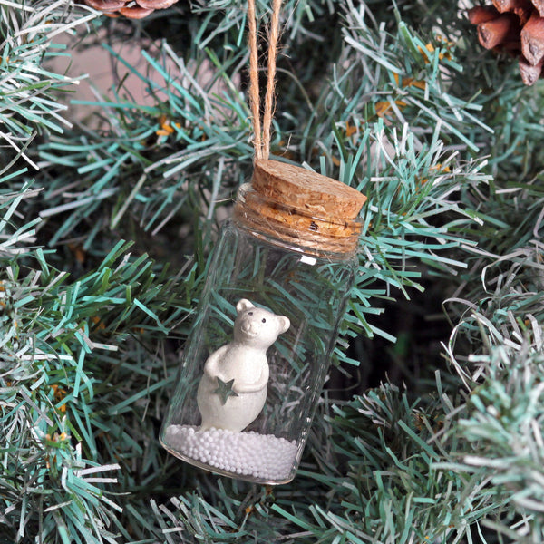 Bear In A Bottle Christmas Tree Decoration