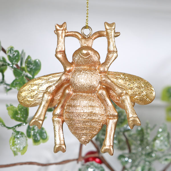Gold Tone Bee Christmas Tree Decoration