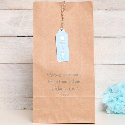 New Baby Boy Personalised Gift Bag