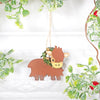 Christmas Tree Highland Baby Cow Coo Hanging Decoration