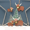 Christmas Highland Coo Cow With Holly Decoration