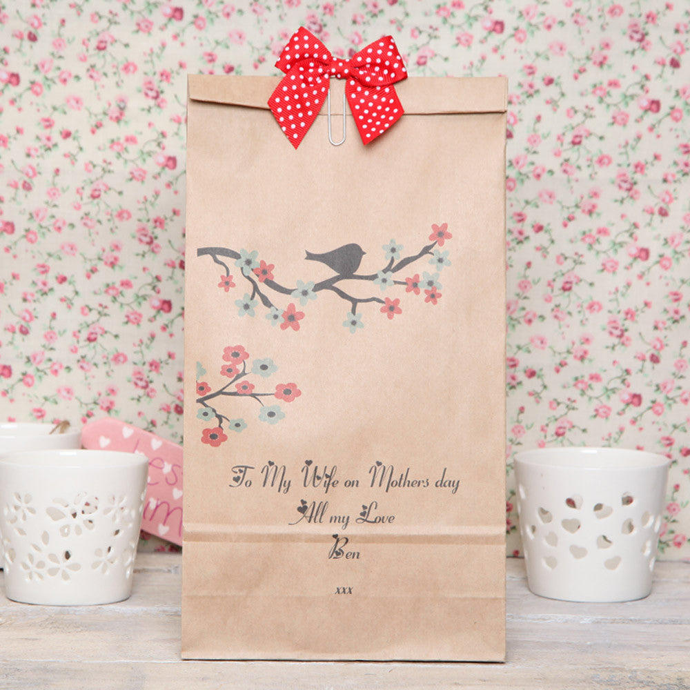 Personalised Red Cherry Blossom Tree Gift Bag