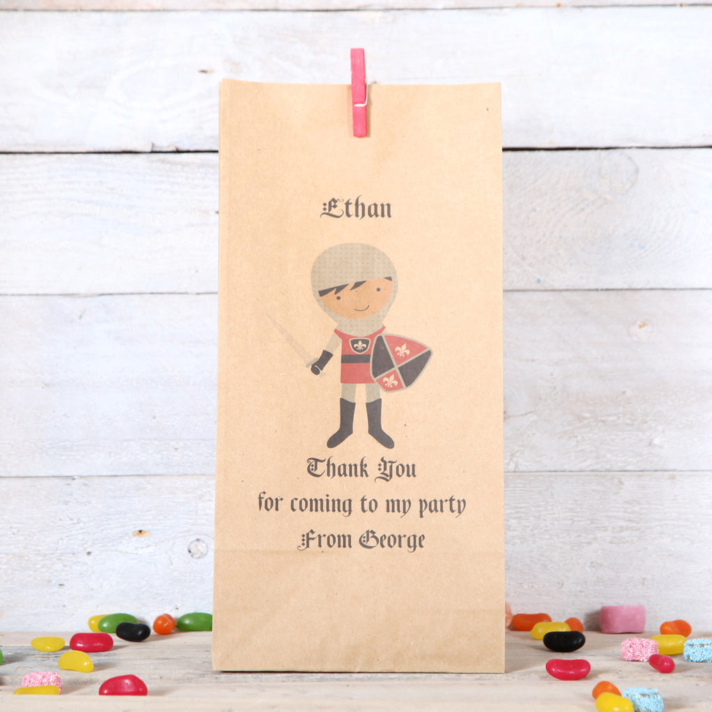 Personalised Knight Party Bags, Dark