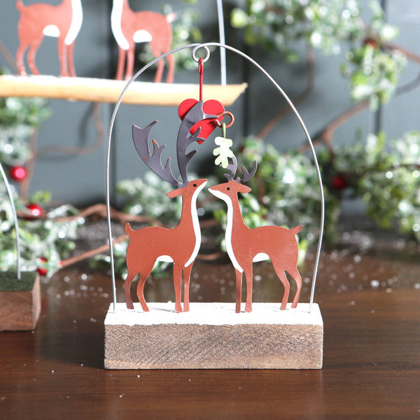 Kiss Me Deer On Block Christmas Decoration