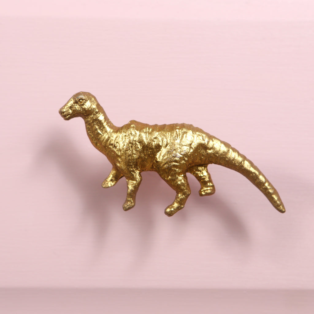 Gold Tone Iron Dinosaur Drawer Handle Knob