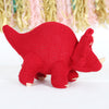 Red Knitted Triceratops Dinosaur Soft Toy