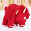 Red Knitted Triceratops Dinosaur Soft Toy