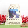 Personalised cotton dog treat bag