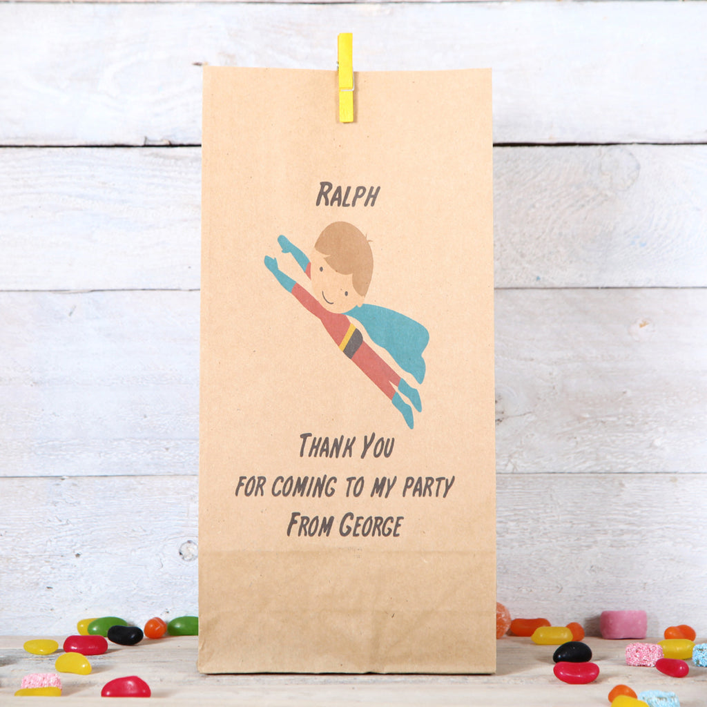 Personalised Flying Superhero Party Bags