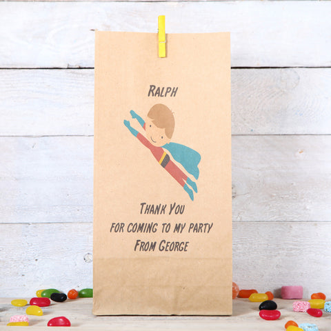 Personalised Flying Superhero Party Bags