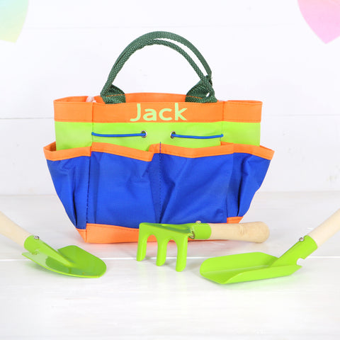 Children's Personalised Gardening Bag With Tools