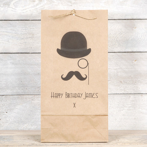 Monocle, Hat And Moustache Mens Gift Bag
