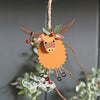 Christmas Highland Cow Coo Hanging Tree Decoration
