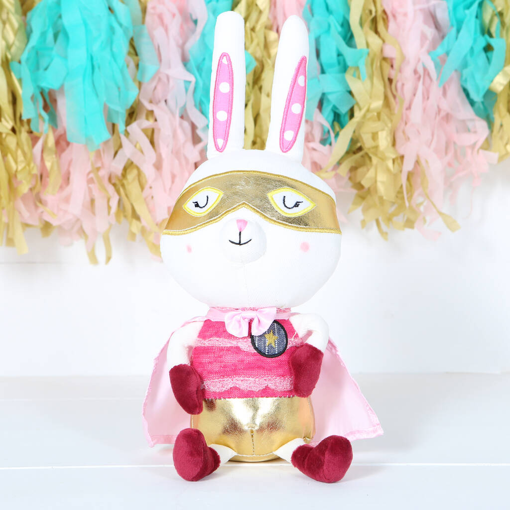 Super Hero Bunny With Personalised Cape