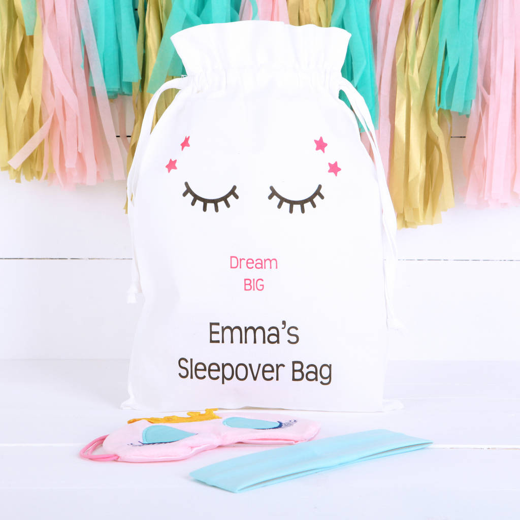 Personalised Girls Sleepover Bag And Accessories