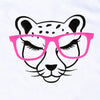 Kids Personalised Cheetah With Glasses Tshirt