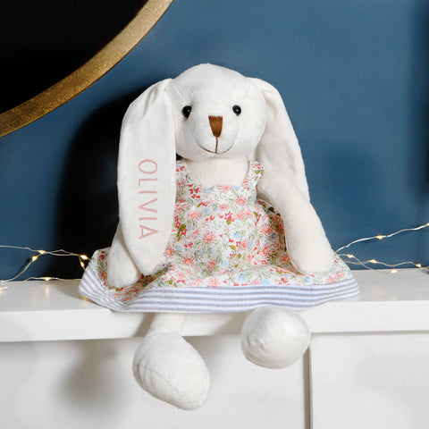 Personalised Cream Bunny Rabbit With Dress