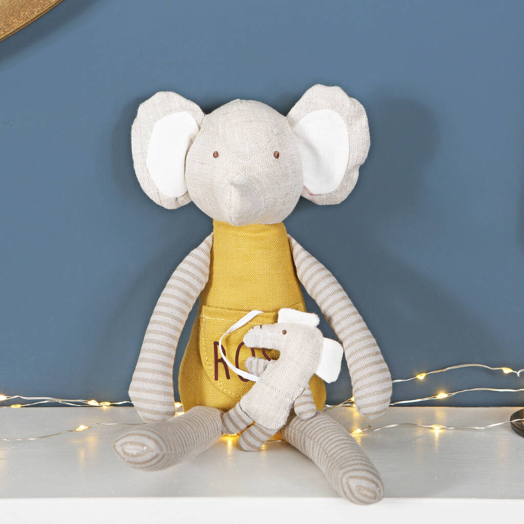 Personalised Elephant And Baby Soft Toy
