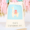Llama Stationery Set And Personalised Bag