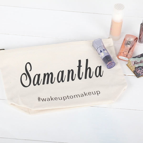Personalised Cotton Wash Bag Or Cosmetic Bag