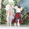 Christmas Mouse Couple Decoration, Set Of Two