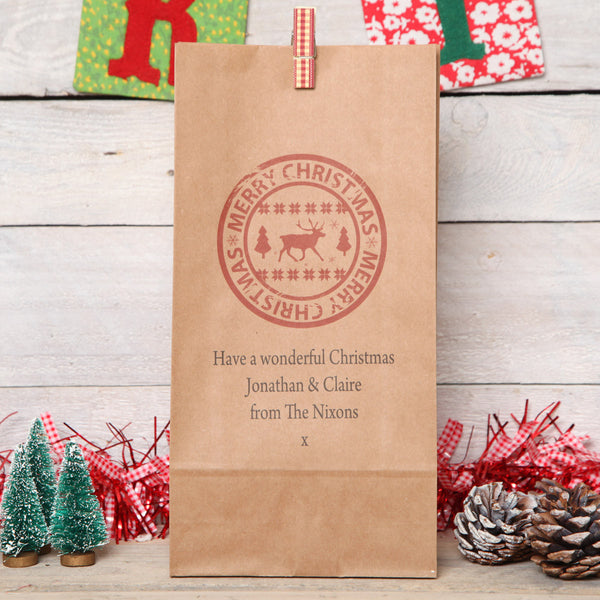 Personalised Nordic Christmas Gift Bag