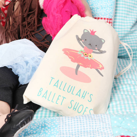 Ballerina Kitten Cat Personalised Ballet Bag