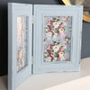 Double Wooden Blue, Green Or Pink Photo Frame