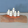 Five Seagulls On Driftwood Block