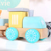 Pastel Wooden Animal Train With Personalised Bag